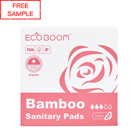 Almohadillas sanitarias ecológicas compostables marca a base de plantas degradables de fábrica de bambú ECO BOOM