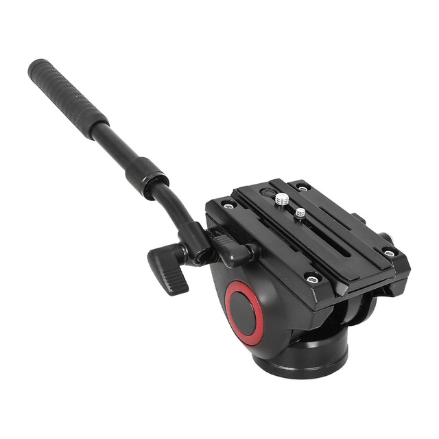 Aluminum Video Tripod Fluid Head with Quick Release Plate and Extendable Handle
