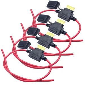 Waterproof 12V 20A Automotive Boat Car Truck Red Wire In-Line ATO/ATC Fuse Holder with AWG 14 wires