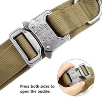 Collier tactique pour chien en nylon solide et résistant avec boucle en métal pour grands chiens