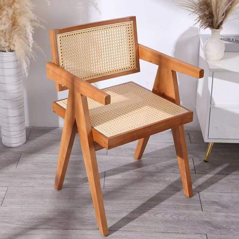 Cherry wood rattan seat cushion