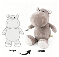Set Mainan Boneka Hewan Hutan Kustom Gorila Beruang Kuda Nil Boneka Satwa Liar Lembut Hadiah Anak-Anak