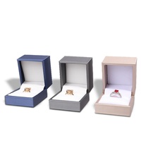 Boîte à bijoux rectangulaire en PU, motif uni, pour bagues, colliers, boucles d'oreilles, bracelets, pendentifs, vente en gros