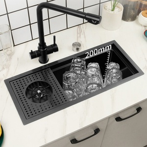 Fregadero de Cocina Cuadrado Individual de Acero Inoxidable 304 Hecho a Mano con Grifo y Escurridor con Dos Orificios - Product Image 4