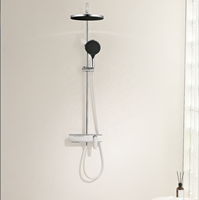 Système de douche thermostatique de luxe en laiton chromé 59A avec jets pluie et puissants, et cartouche céramique Wanshai, idéal pour les projets hôteliers et commerciaux