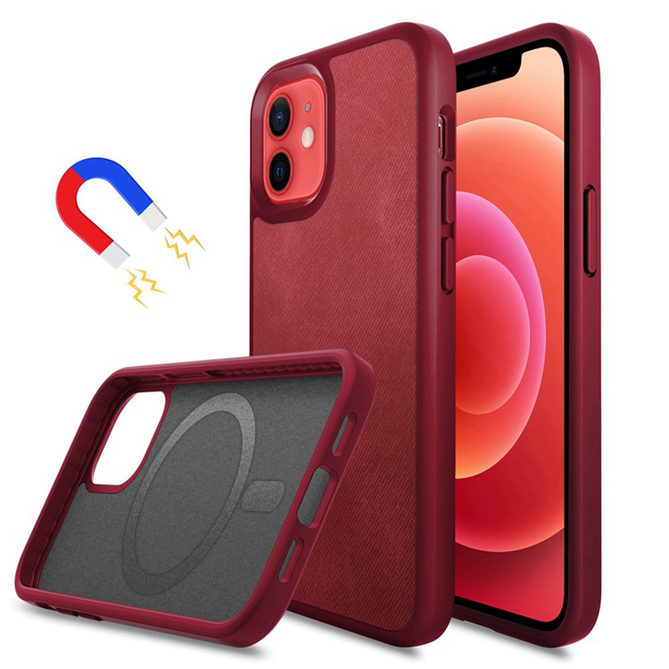 BSCI производство под заказ углеродное волокно дерево роскошный ПУ кожа Ударопрочный Магнитный Mag безопасный Чехол для iPhone 12 13 mini pro max