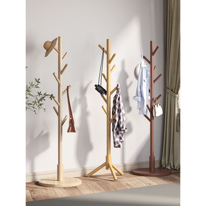 Perchero de madera sencillo, diseño minimalista de madera maciza, independiente, para sala de estar, dormitorio, hogar, dormitorio universitario - Product Image 4
