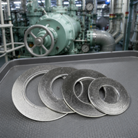Joint en graphite flexible résistant aux hautes températures avec insert, joint d'étanchéité industriel pour bride, prix usine