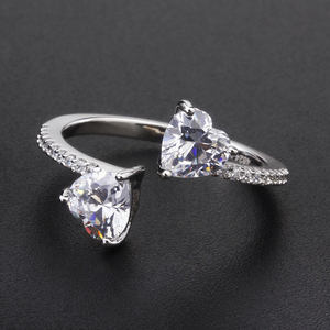 Produttori di gioielli in argento personalizzati s925 5a cz donne dainty diamond <span class=keywords><strong>heart</strong></span> <span class=keywords><strong>ring</strong></span> regali di fidanzamento 18k <span class=keywords><strong>promise</strong></span> <span class=keywords><strong>open</strong></span> zirconia <span class=keywords><strong>ring</strong></span> - Product Image 2