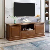 Meuble TV moderne réglable en bois massif, console multimédia sur pied avec étagères ouvertes et tiroirs pour téléviseurs 65+ pouces, rangement pour salon