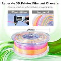 Filament d'impression 3D IBOSS coloré Macaron arc-en-ciel PLA + Filament forte ténacité sans emmêlement Filament imprimante 3D
