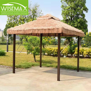 WISEMAX FURNITURE Gazebo de patio PE rotin cadre en acier galvanisé extérieur plage fête patio parasol pour cour soleil abri ensemble - Product Image 3