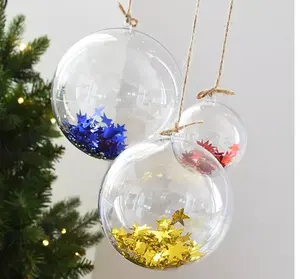 Packitte Bola Natal Biru Besar Luar Ruangan Bernama Pernak-pernik Ornamen Bola Ornamen Plastik Personalisasi Bola Natal