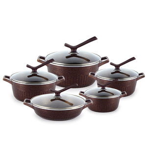 Marmites à soupe 10 pièces en <span class=keywords><strong>aluminium</strong></span> moulé sous pression, ustensiles de cuisine antiadhésifs, marmite et casserole peu profonde avec logo personnalisé - Product Image 3