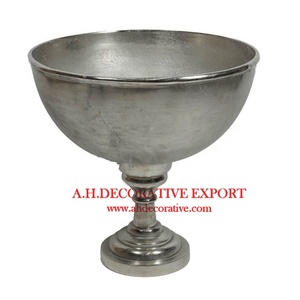 Tabletop Silver Nickle Plated Fruits Serving <b>Bowl</b> With Stand Handmade Custom Metal Aluminum on Hot Sale - Product Image 2