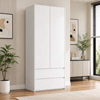 Armoire de chambre autoportante moderne avec portes battantes et longue poignée pour les développeurs résidentiels – Fourniture OEM