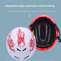 Casque de sécurité professionnel unisexe pour patinage sur glace, patinage de vitesse et roller, avec motif dragon, en matériau PC+EPS, noir