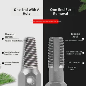 Extracteur de boulons cassés et taraudeur 2-en-1 intégrés en acier à haute teneur en carbone pour la réparation de tuyauterie de plomberie - Product Image 4