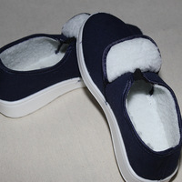Zapatos de seguridad unisex cómodos para invierno, de caña baja, con suela de PU, color azul marino, para sala limpia, cálidos, antiestáticos, para trabajo industrial.