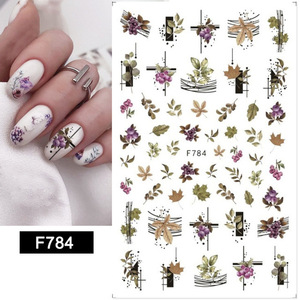 Nuevas pegatinas de uñas con diseño de hojas de arce otoñales, pegatinas amarillas para decoración de uñas con diseño de hojas de arce de otoño - Product Image 4