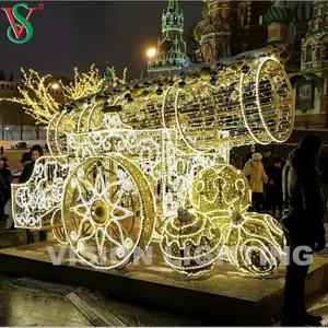 3D发光雕塑装饰圣诞主题照明户外发光二极管照明火炮