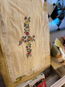 Designer Cotton Embroidered Table <b>Runner</b> Floral Design Premium Quality Table Cover For Home Restaurant Decor - Product Image 2
