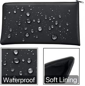 Bolsa negra de Neopreno ecológica portátil al por mayor, bolsa de cosméticos para maquillaje con logotipo personalizado - Product Image 3