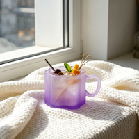 Mug à lait en verre YS Modern Cloud - Compatible micro-ondes et lave-vaisselle, à paroi simple, pour fêtes, design unisexe