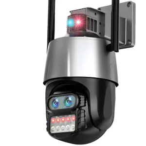 8MP 4K WiFi摄像机双镜头8X变焦安全闭路电视IP摄像机，带防盗警报器自动跟踪视频监控iCsee