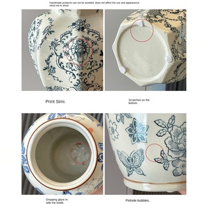 แจกันเซรามิกวินเทจสีน้ำเงินขาว สไตล์จีนสุดหรู สำหรับตกแต่งดอกไม้ในวันครบรอบ เป็นมิตรกับสิ่งแวดล้อม เหมาะสำหรับห้องนั่งเล่น - Product Image 5