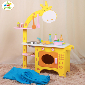 Vente chaude Jouets de cuisine en bois Montessori assemblés imperméables à l'eau avec girafe de <span class=keywords><strong>dessin</strong></span> <span class=keywords><strong>animé</strong></span> Jouets éducatifs pour enfants CE - Product Image 2