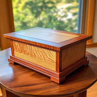 Boîte de rangement carrée en bois écologique personnalisée pour cadeaux et organisation domestique avec couvercle à charnière, boîte cadeau de luxe en gros