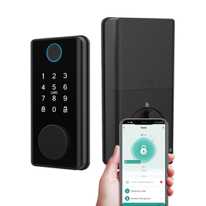 Poignée de porte intelligente Life Smart avec empreinte digitale double, <span class=keywords><strong>serrure</strong></span> de porte intelligente à double empreinte digitale pour porte, <span class=keywords><strong>serrure</strong></span> de porte extérieure - Product Image 1