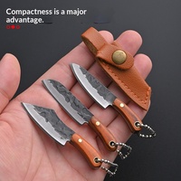Petit couteau EDC en acier inoxydable en forme d'axe avec étui, ensemble de mini-couteaux pour les voyages et les activités de plein air