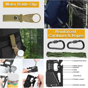 Kit de survie Jied Camp, ensemble d'outils de camping compact de 15 pièces avec boussole, couteau, lampe torche, corde, équipement multifonctionnel - Product Image 5