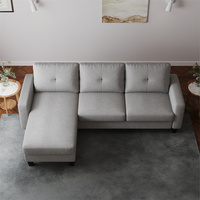 Canapé d'angle en tissu personnalisable pour salon, avec ottoman amovible et fauteuils, ensemble de canapés pour appartement