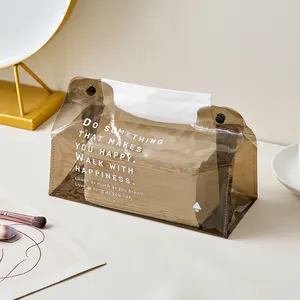 透明聚氯乙烯可折叠手帕盒现代家居装饰餐巾架汽车厕所抽水房纸巾