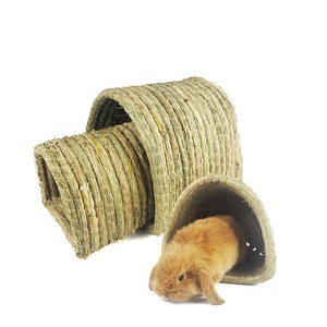 Tavşan el dokuma çim yuva tünel Pet ev kafesi, tavşan gine domuz kale, yatak, Habitat, tavşan çiğnemek oyuncak Hamster tünel .. - Product Image 6
