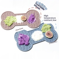 Tapis à lécher pour chien - Tapis d'alimentation lente pour animaux de compagnie - Plateau à lécher en silicone - Tapis de léchage - Plateau dissimulateur de nourriture pour chat - Jouet anti-fuite de nourriture