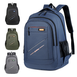 Student <b>Backpack</b> 15 Inches Computer Interlayer Business Travel Unisex Solid Color Gray <b>Black</b> Blue Green - Product Image 1
