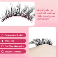 Cils auto-adhésifs sans colle, à poser, 3D volumineux ailés, réutilisables, imperméables, style manga, demi-cils pour les fêtes