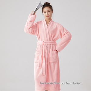 High-End di velluto corallo accappatoio Yukata coppia <span class=keywords><strong>camicia</strong></span> <span class=keywords><strong>da</strong></span> <span class=keywords><strong>notte</strong></span> per le donne assorbente asciugamano materiale nuovo stile per la primavera autunno inverno - Product Image 3