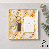 Plateau de rangement pour clés d'entrée, finition brillante, gamme de couleurs unies, bord doré, en céramique, vente en gros, pour la maison, le couloir, la table d'entrée, cadeau, décoration LEXI