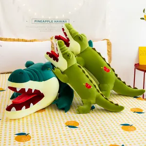 Фабричный дизайн под заказ, мягкая игрушка крокодила, детские зеленые сидячие плюшевые игрушки для детей