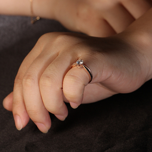 Bagues de mariage en or rose certifiées MaiYi Gia Igi, bagues en diamant, or massif 9K/10K/14K/18K/22K, bague de fiançailles - Product Image 4