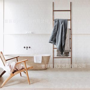 Wooden Towel Rack 4 <b>Bars</b> Multipurpose Storage Organizer <b>Shelf</b> For Bathroom Living Room - Product Image 2