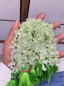 ลูกปัดหินพรีไนท์ธรรมชาติขัดเงาอย่างดีสำหรับทำเครื่องประดับ - Product Image 5