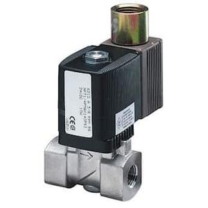 Vanne solénoïde à deux voies Burkert 458 804 C 1/2 po NPT normalement fermée 24 VDC pour liquides neutres - Product Image 1