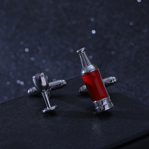 Nuovo arrivo gioielli di alta qualità fabbricazione di gemelli bottiglia di vino rosso e gemelli da uomo con polsino a calice - Product Image 6