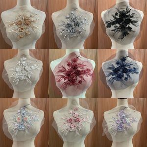 9 màu sắc tinh tế <span class=keywords><strong>Rhinestone</strong></span> 3D ren đính, Sequins đính vá TRIM ren <span class=keywords><strong>Motif</strong></span> cho trang phục khiêu vũ - Product Image 3